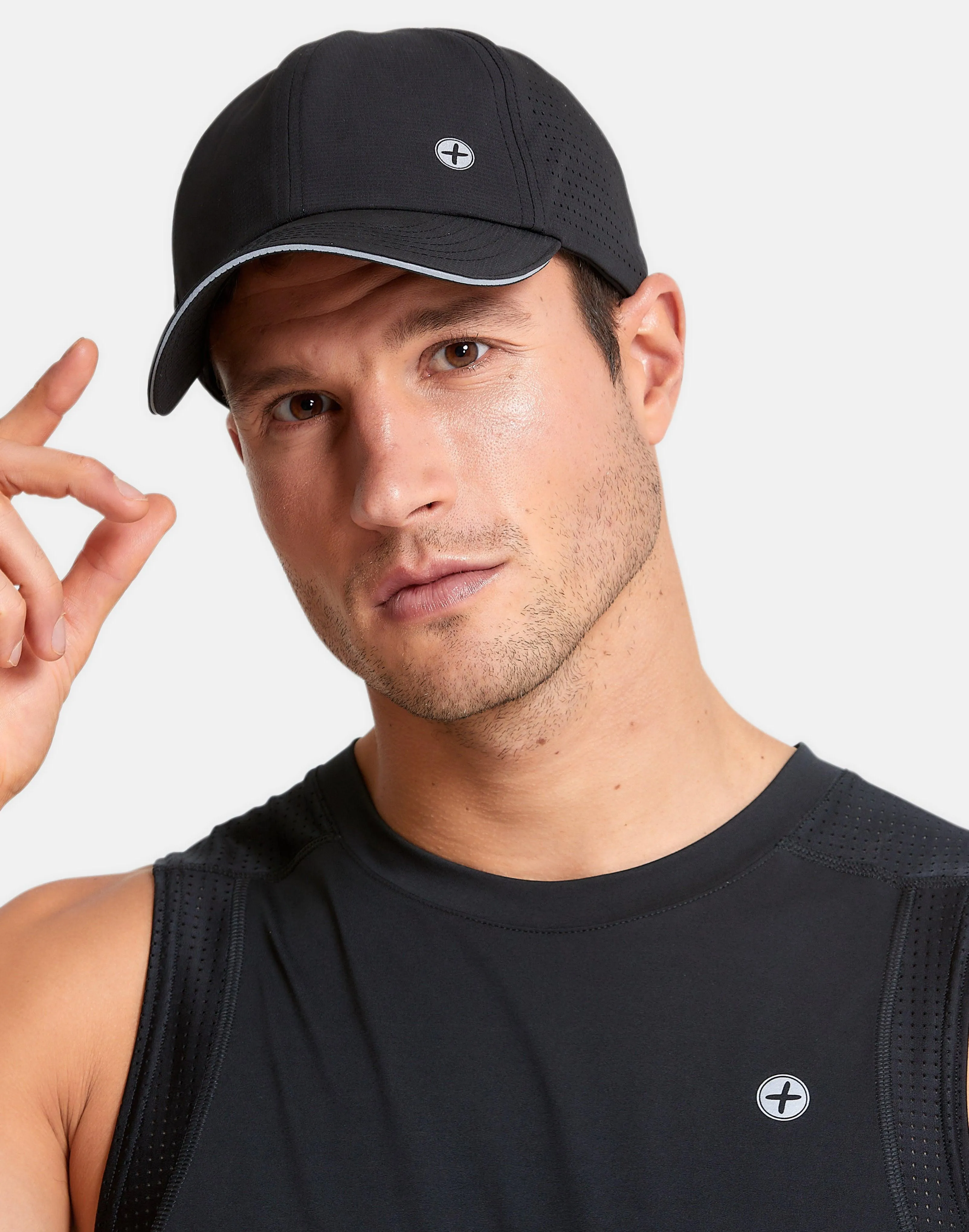 Mesh Rec Running Cap in Jet Black sold by Gym+Coffee