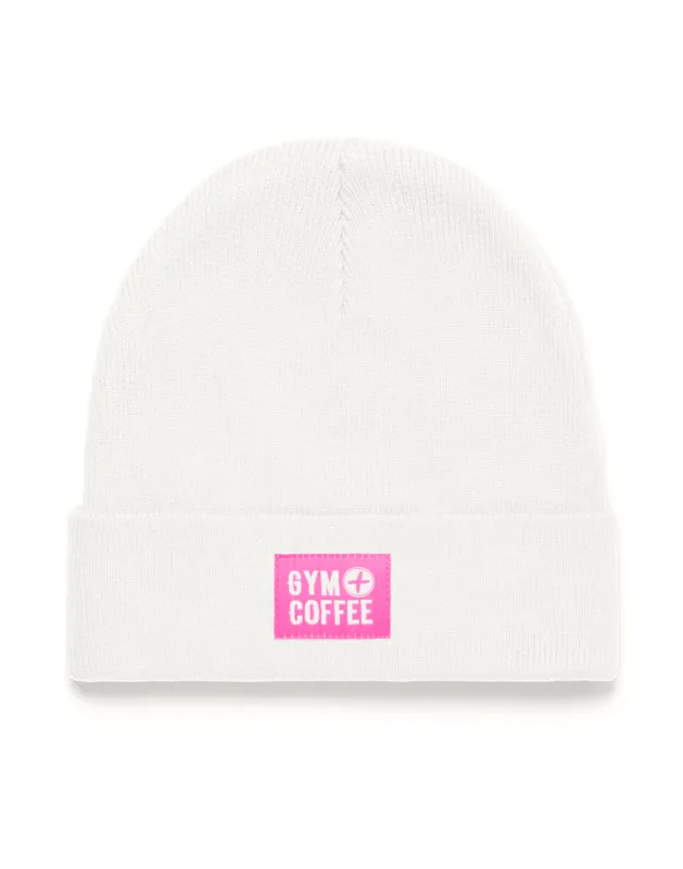 Knit Beanie in Soft White sold by Gym+Coffee