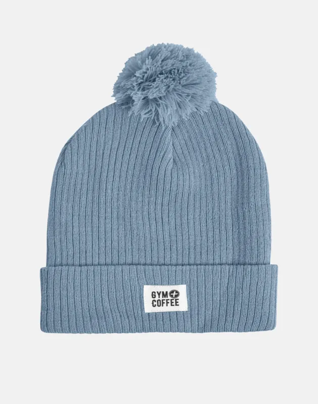 Storm Blue Bobble Beanie sold by Gym+Coffee