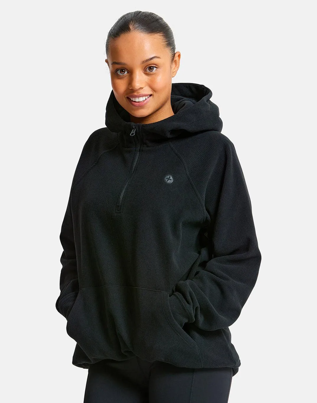Textured Half Zip Hoodie in Jet Black sold by Gym+Coffee product image thumbnail 3