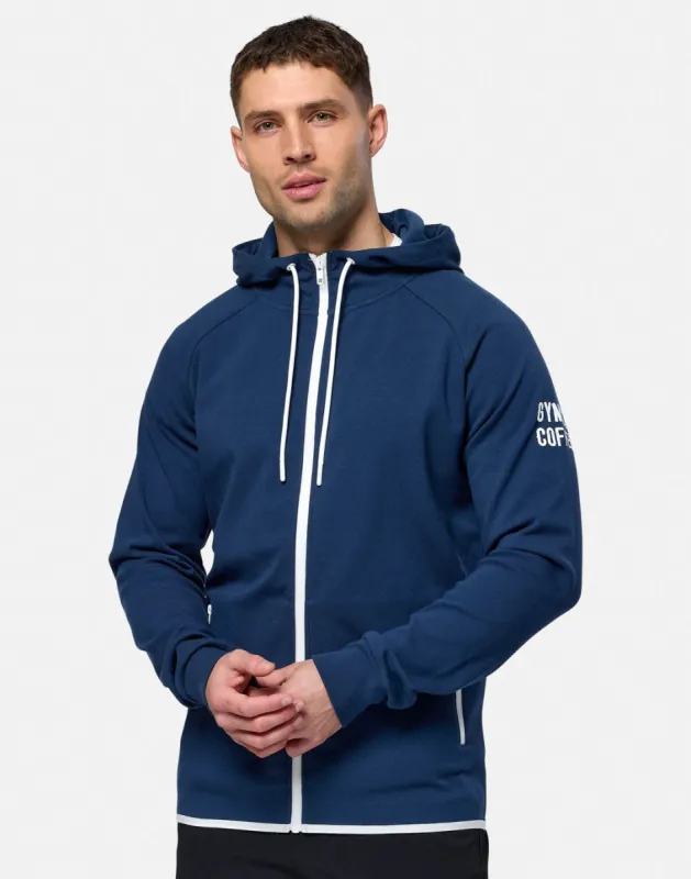 Chill Full Zip in Petrol Blue sold by Gym+Coffee