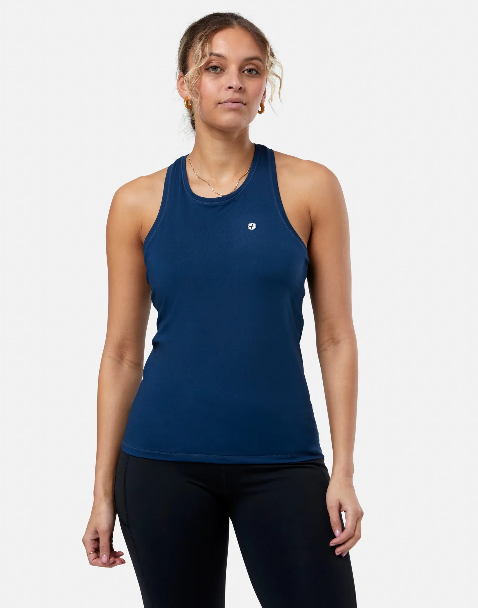 Relentless Racer Back Vest in Petrol Blue sold by Gym+Coffee
