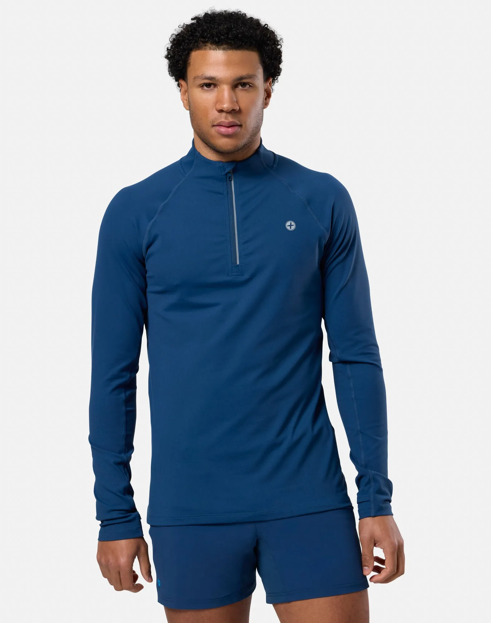 Relentless 1/4 Zip in Petrol Blue sold by Gym+Coffee product image thumbnail 2