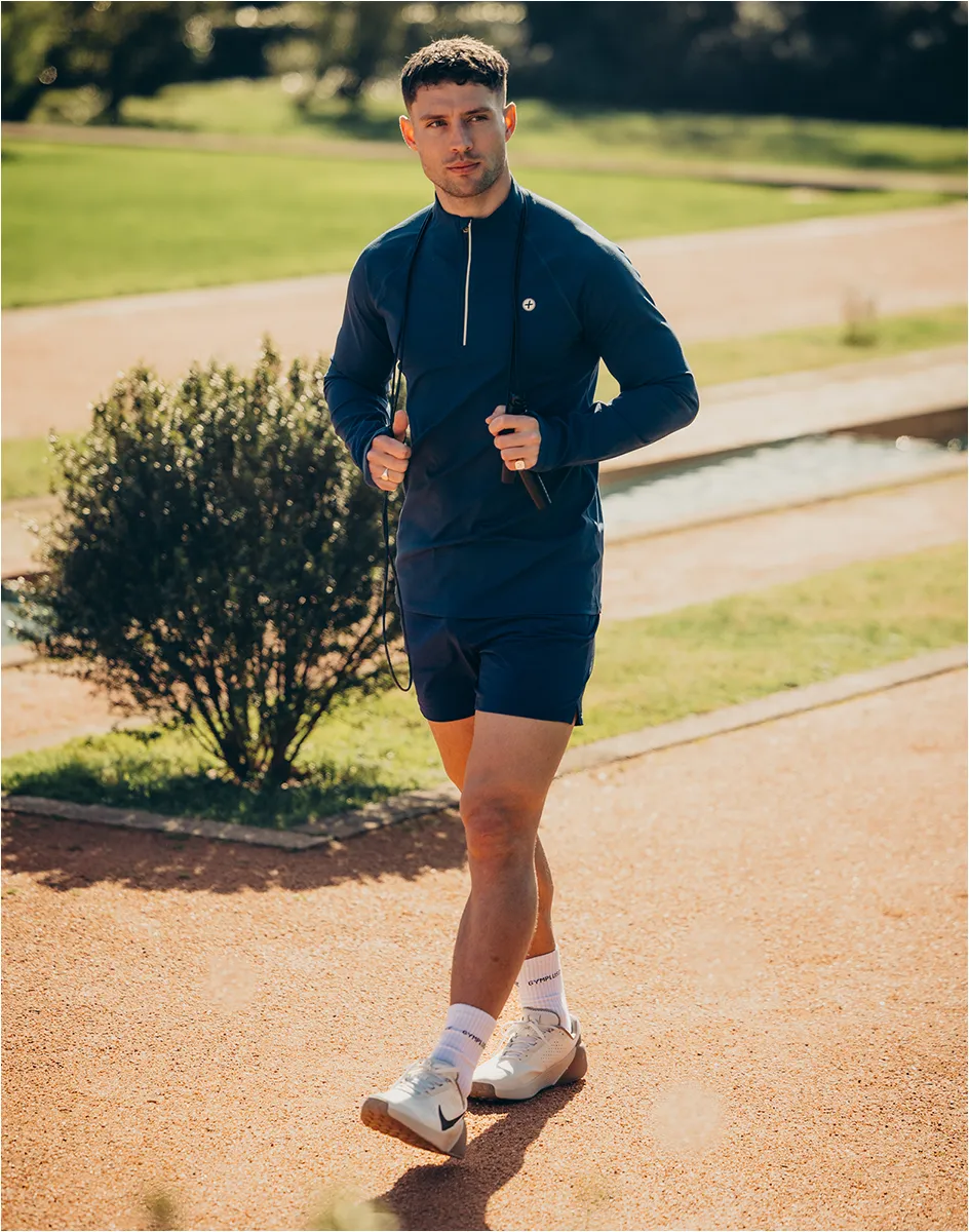 Relentless 1/4 Zip in Petrol Blue sold by Gym+Coffee