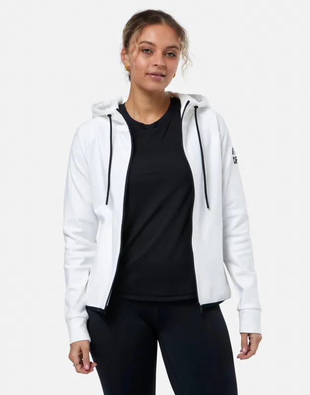 Chill Zip Hoodie in Ultra White sold by Gym+Coffee