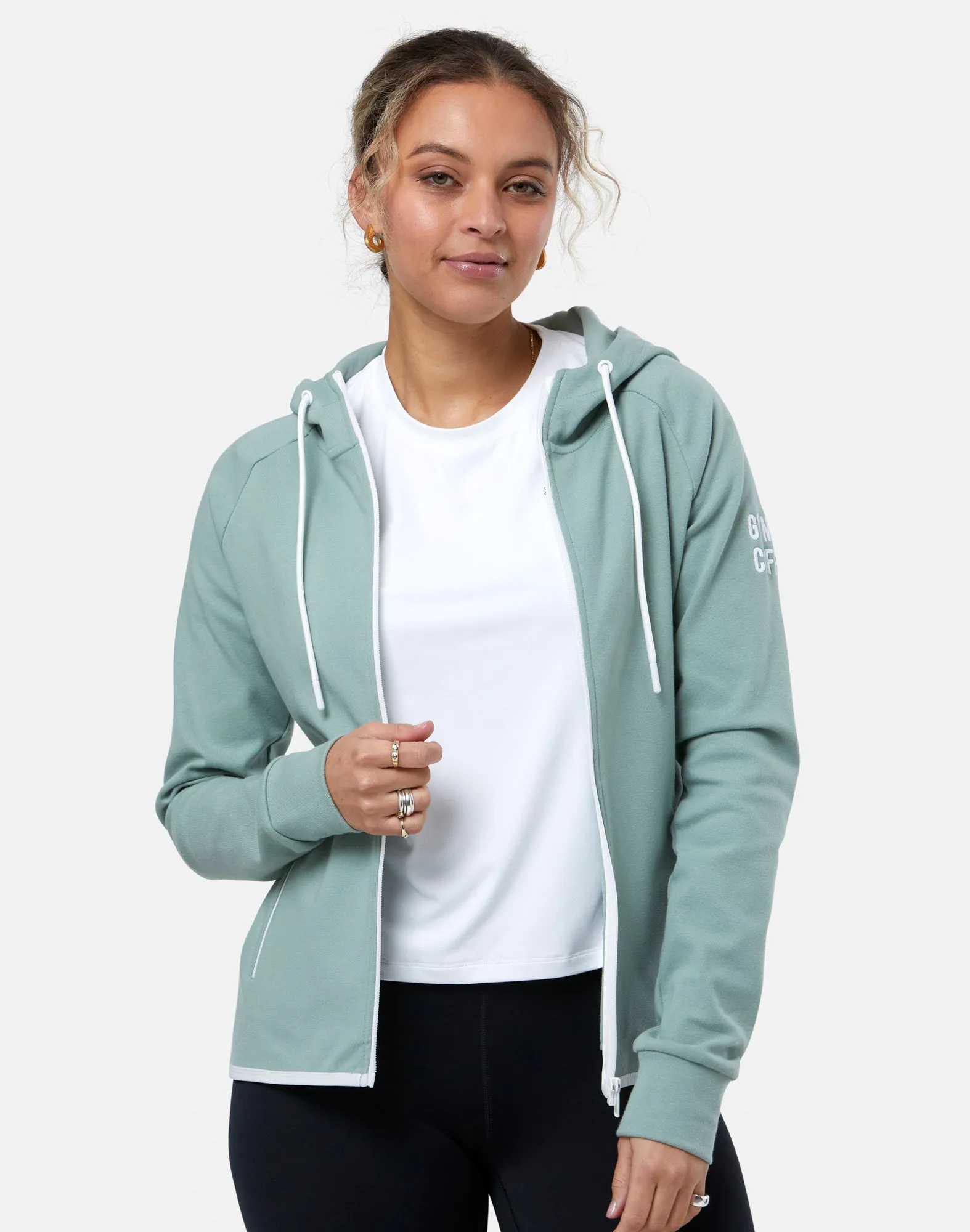 Chill Zip Hoodie in Summer Green sold by Gym+Coffee