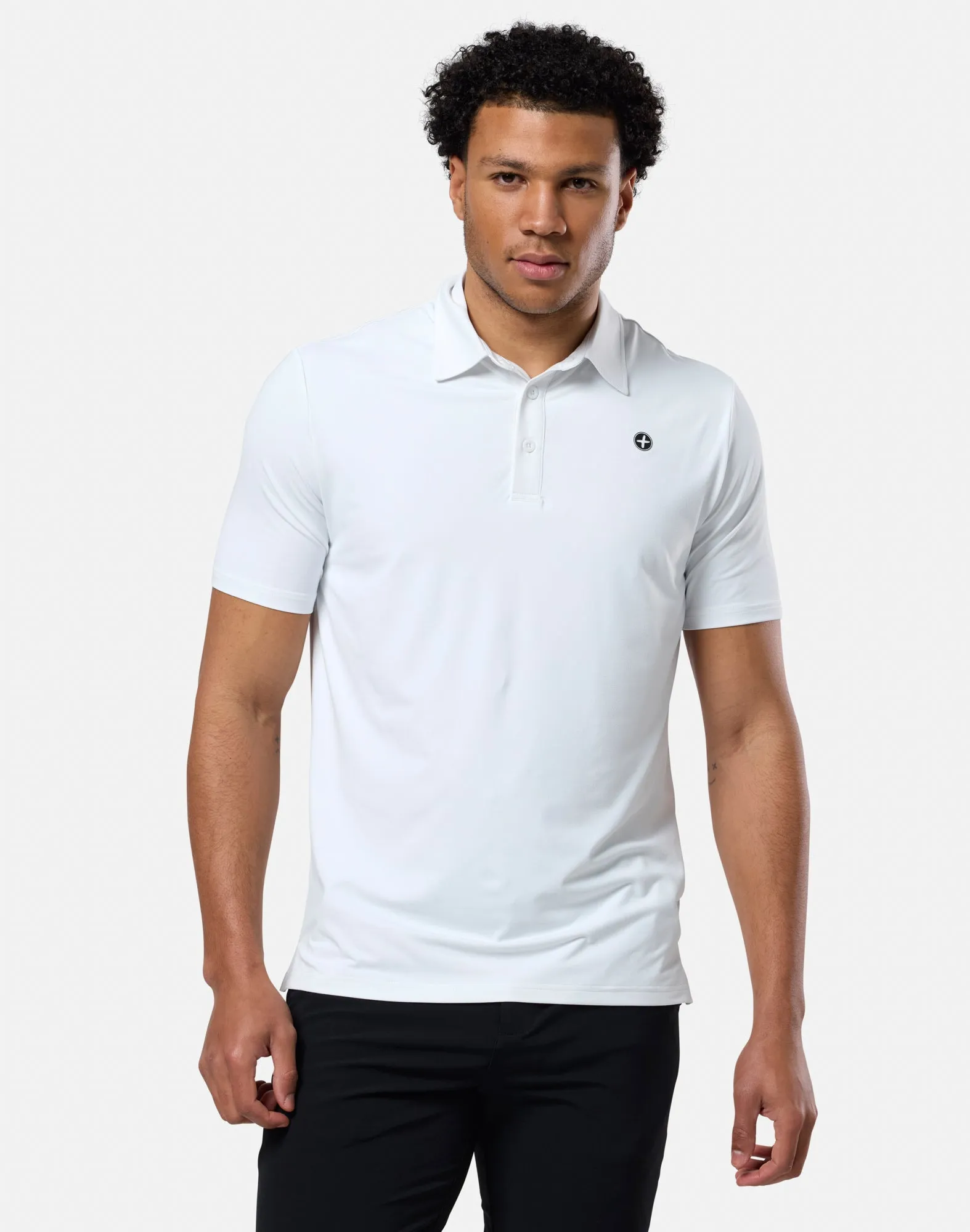 Coffee Polo Tee in Ultra White sold by Gym+Coffee