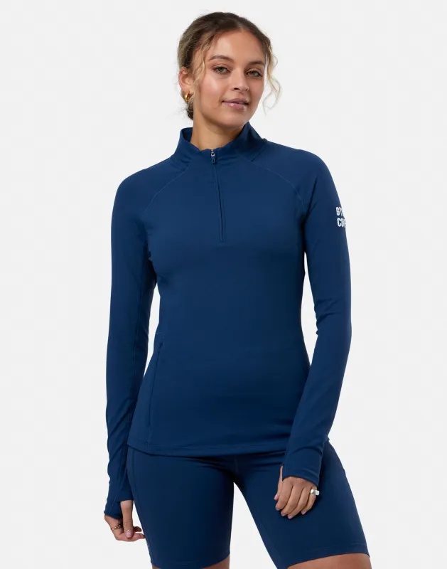 Relentless 1/4 Zip in Petrol Blue sold by Gym+Coffee