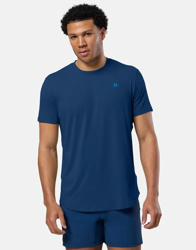 Coffee Tee in Petrol Blue sold by Gym+Coffee