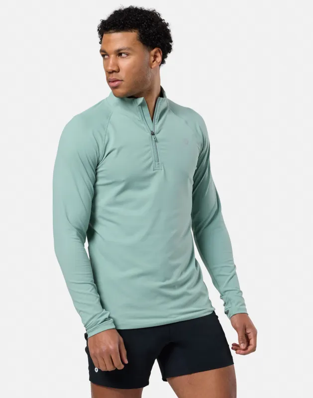 Relentless 1/4 Zip in Summer Green sold by Gym+Coffee