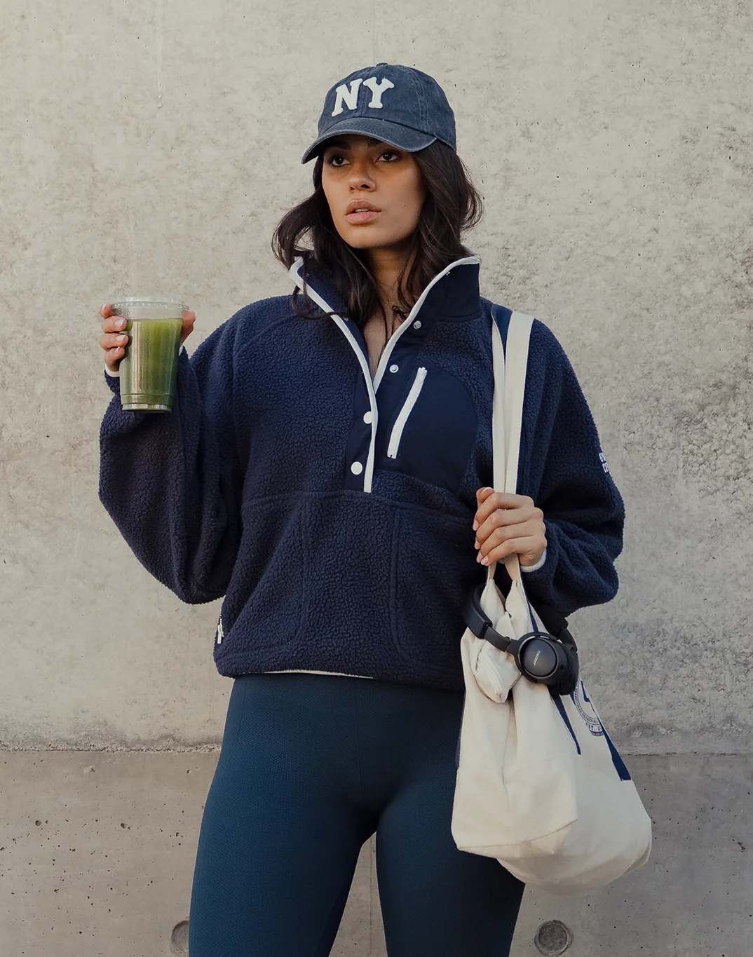 Horizon Layer Up Half Snap in Twilight Navy sold by Gym+Coffee