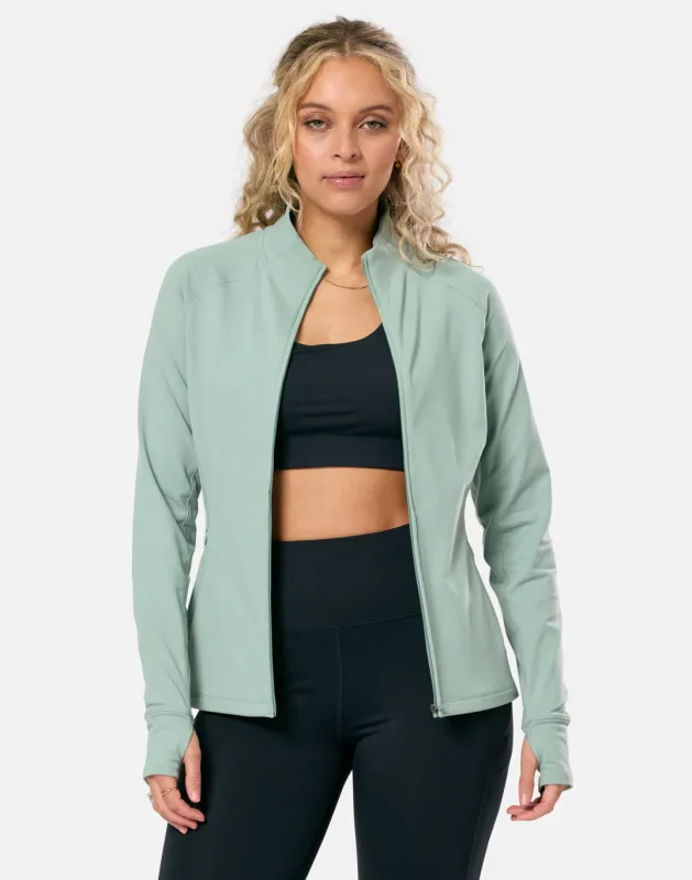 Relentless Full Zip in Summer Green sold by Gym+Coffee