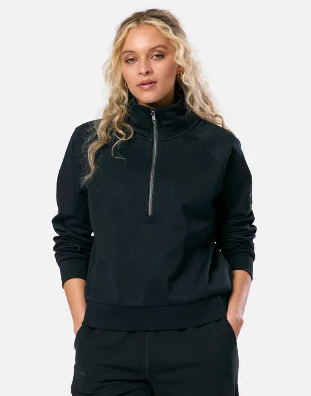 Clubhouse Quarter Zip in Black sold by Gym+Coffee