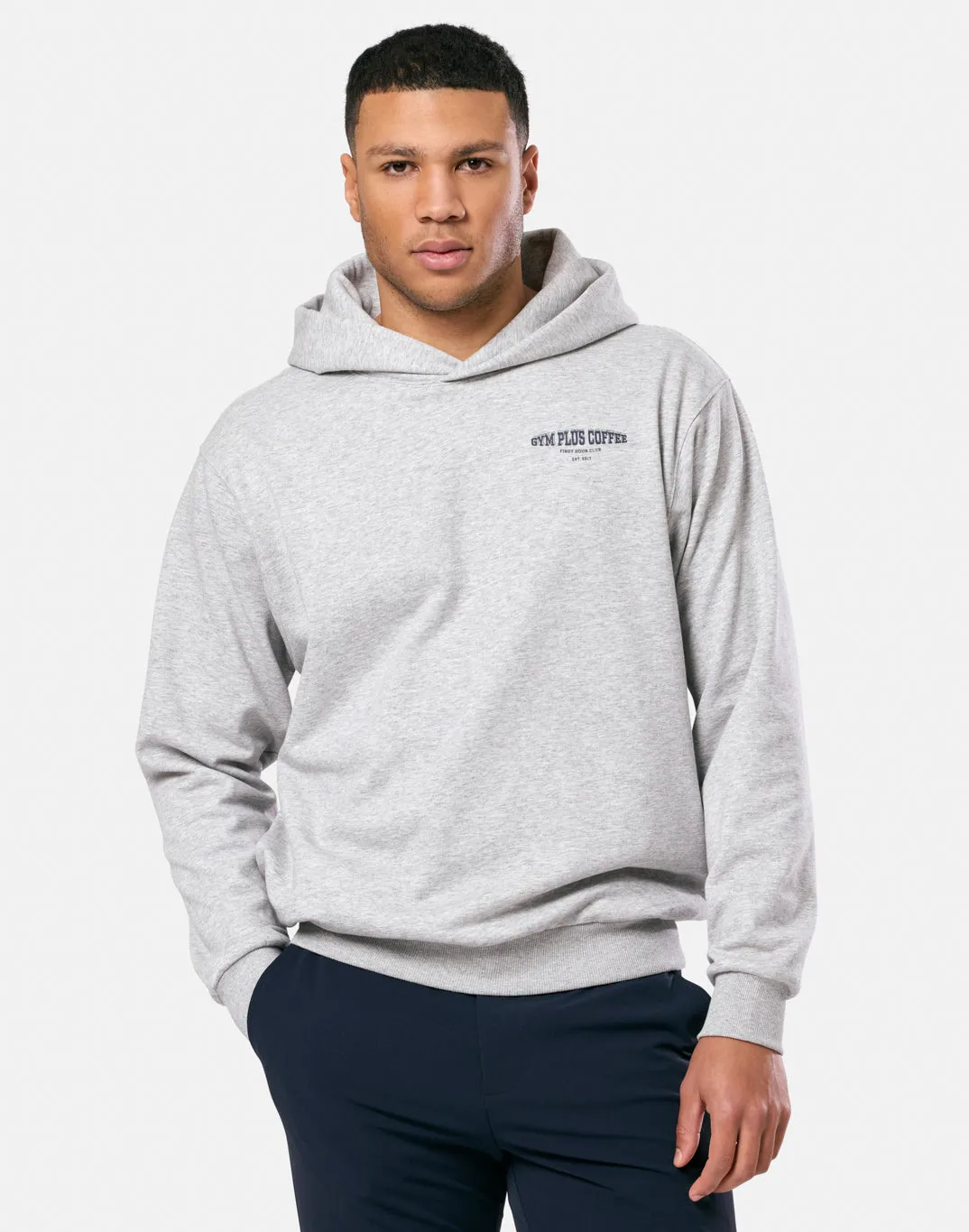 Clubhouse Hoodie in Grey Marl sold by Gym+Coffee