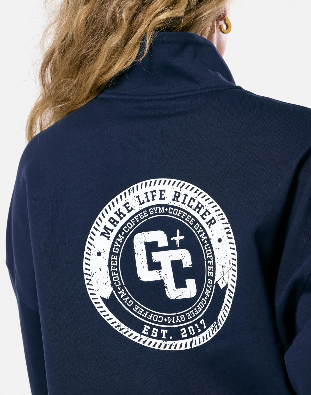 Clubhouse Funnel Neck Zip in Twilight Navy sold by Gym+Coffee product image thumbnail 2
