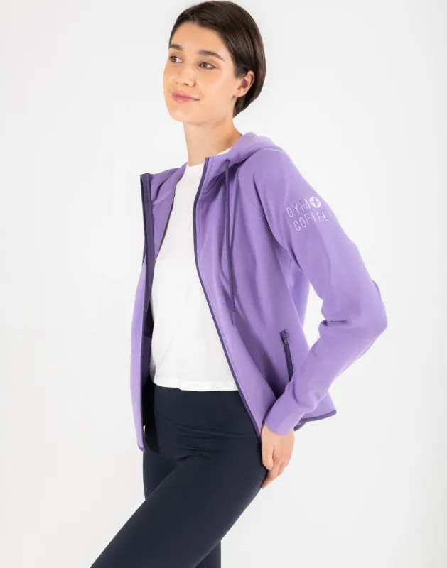 Chill Zip Hoodie in Lavender sold by Gym+Coffee