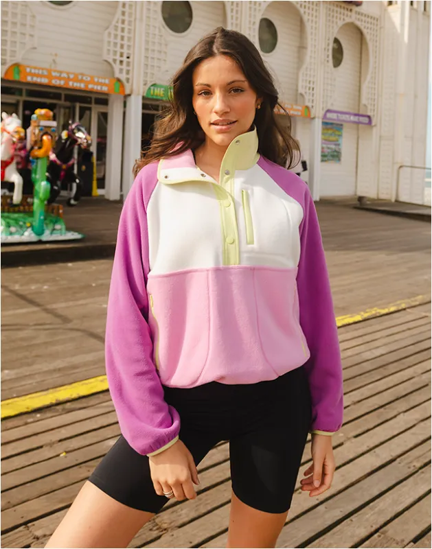 Snap Polar Fleece in Lime Sorbet sold by Gym+Coffee