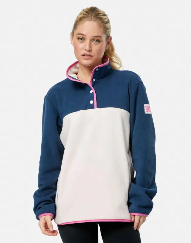 Half Snap Polar Fleece in Powder Pink sold by Gym+Coffee