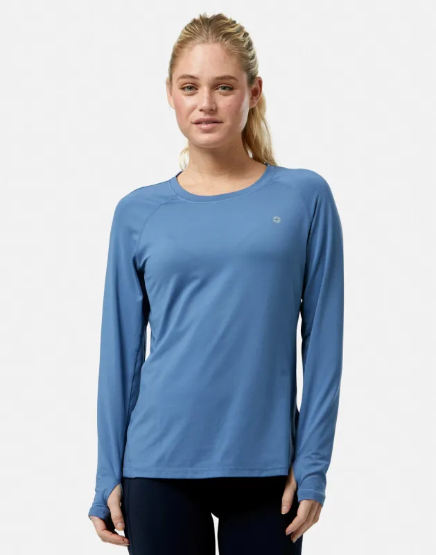 Relentless Long Sleeve in Oasis Blue sold by Gym+Coffee