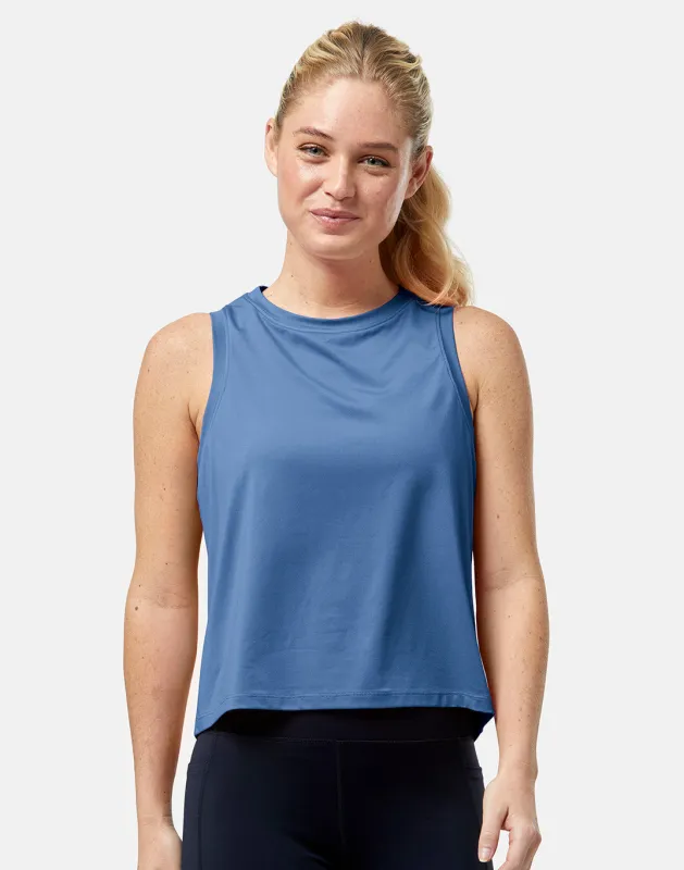 Boxy Crop Tank in Oasis Blue sold by Gym+Coffee