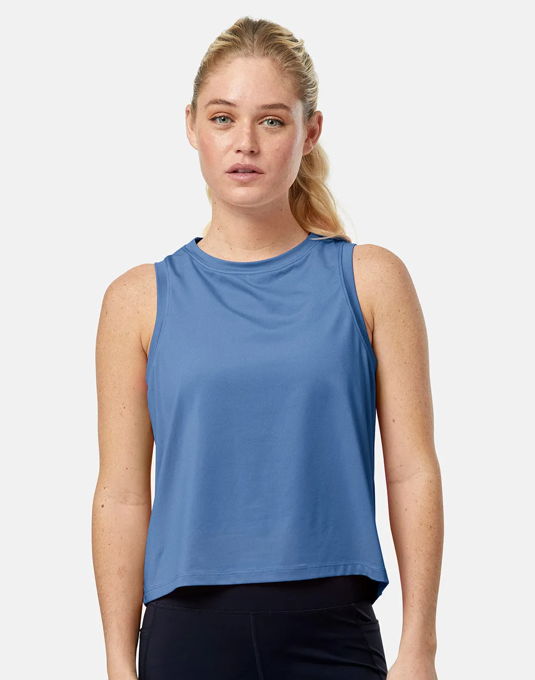 Boxy Crop Tank in Oasis Blue sold by Gym+Coffee product image thumbnail 4