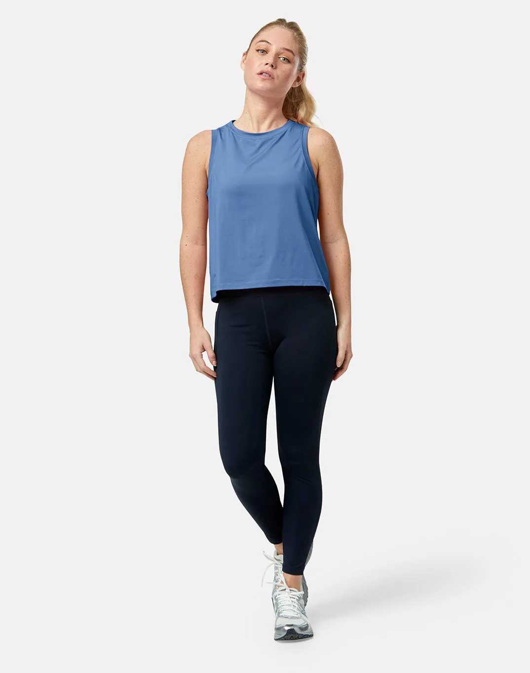 Boxy Crop Tank in Oasis Blue sold by Gym+Coffee product image thumbnail 2