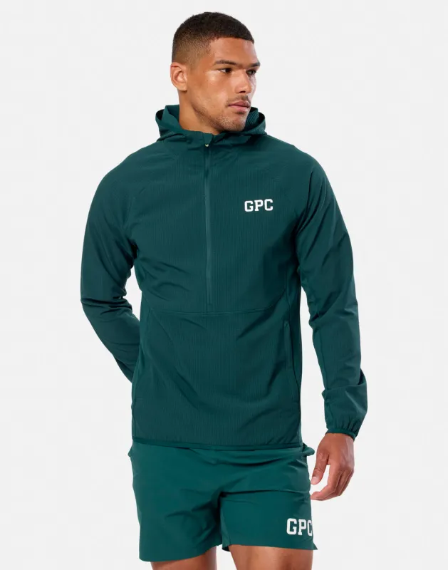 GPC Train Hooded Midlayer in Amazon Green sold by Gym+Coffee