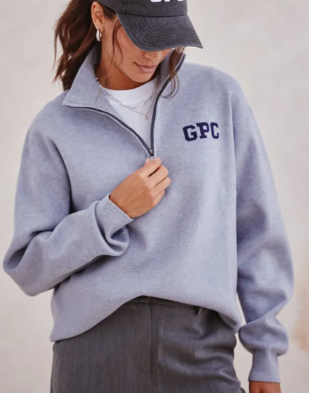 Knit Half Zip in Stone sold by Gym+Coffee