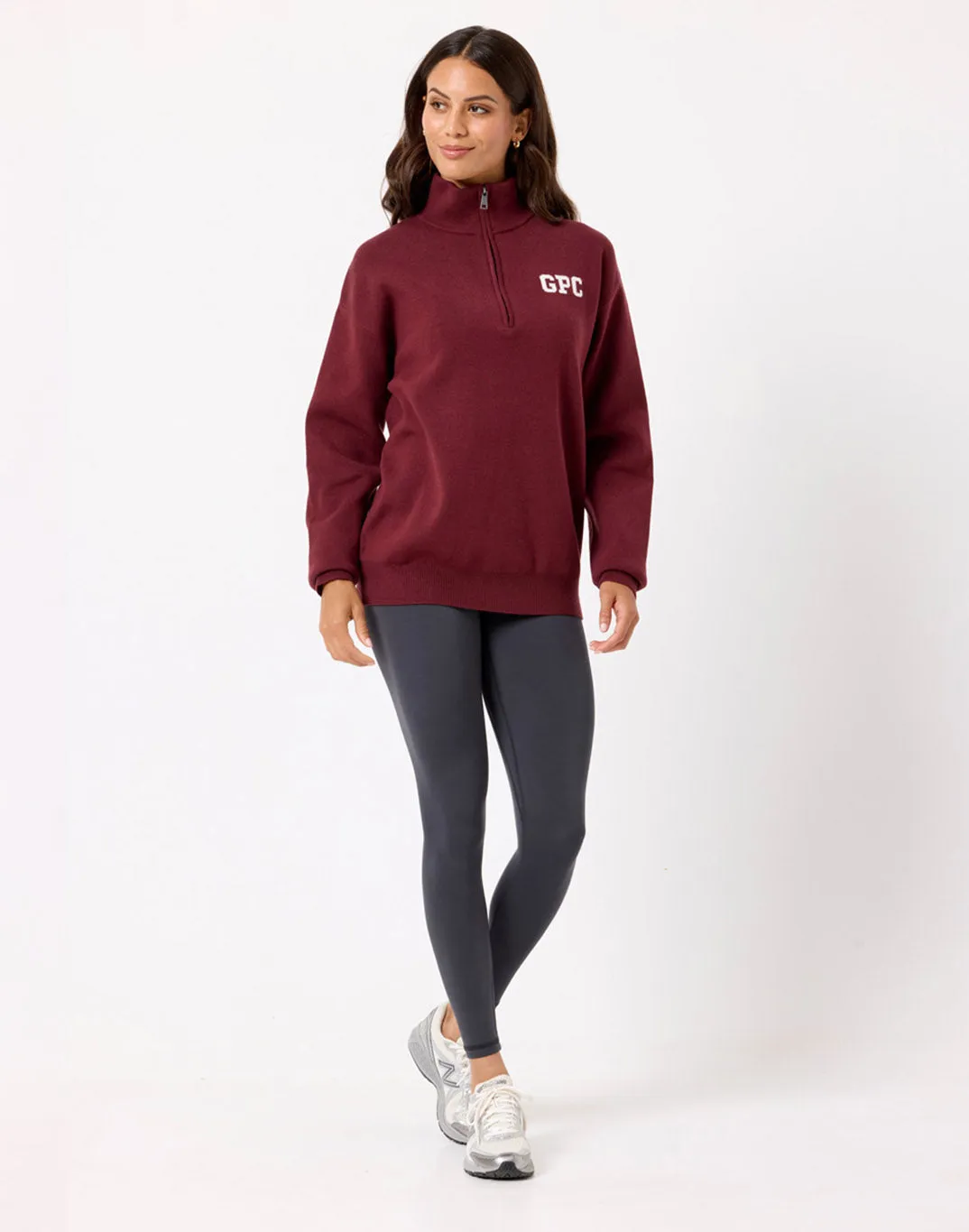 Knit Half Zip in Mulberry sold by Gym+Coffee product image thumbnail 3