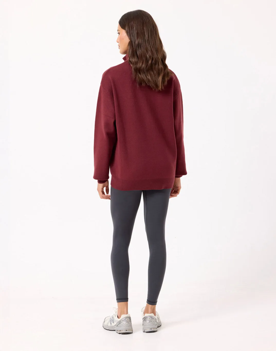 Knit Half Zip in Mulberry sold by Gym+Coffee product image thumbnail 4