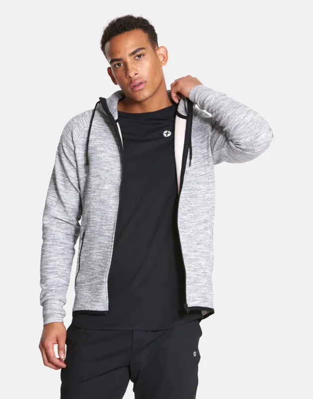 Grey Fleck Zip Hoodie sold by Gym+Coffee