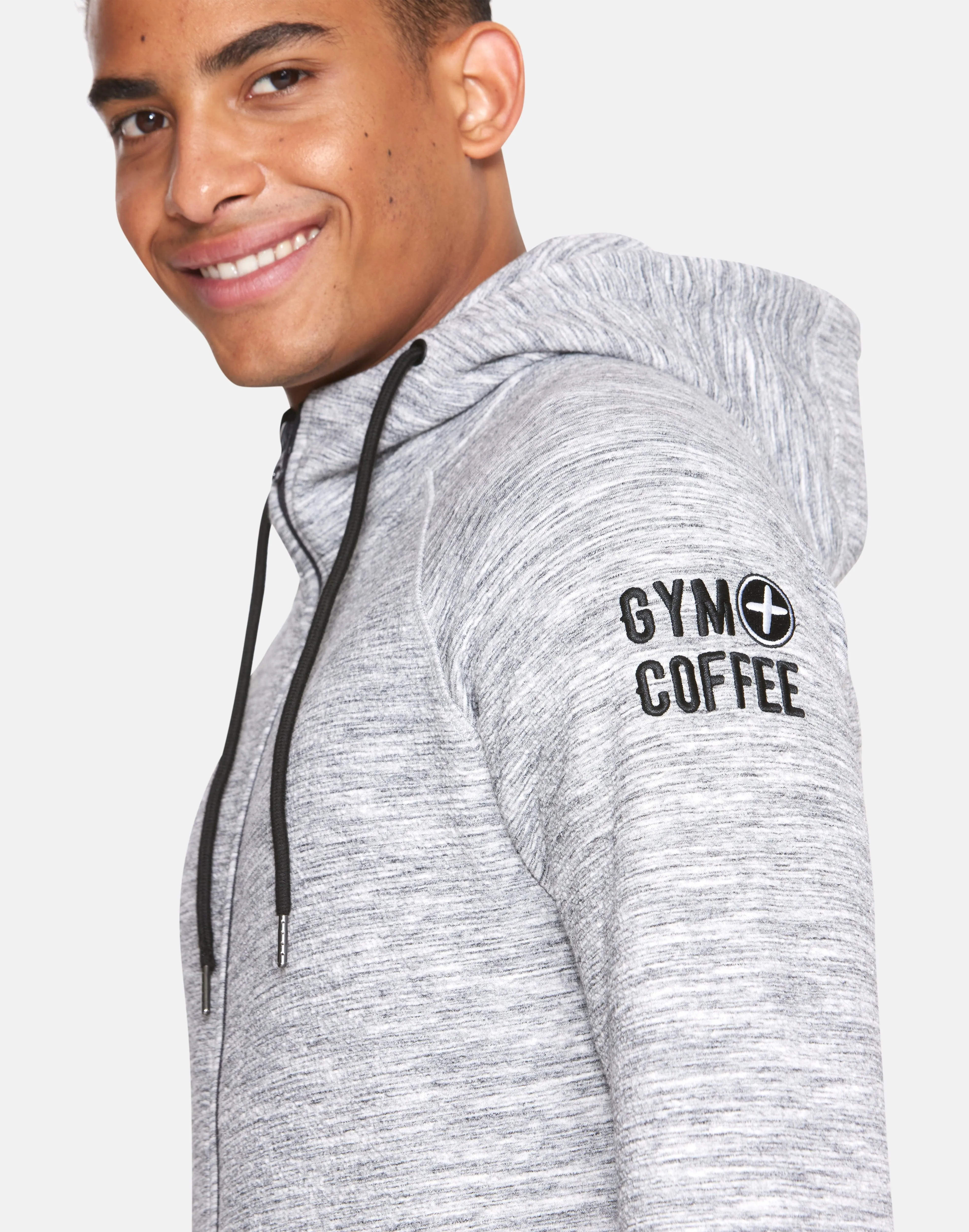 Grey Fleck Zip Hoodie sold by Gym+Coffee product image thumbnail 5