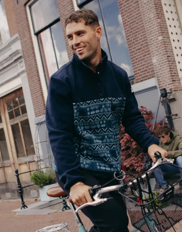 Half Snap Polar Fleece in Aztec Print sold by Gym+Coffee