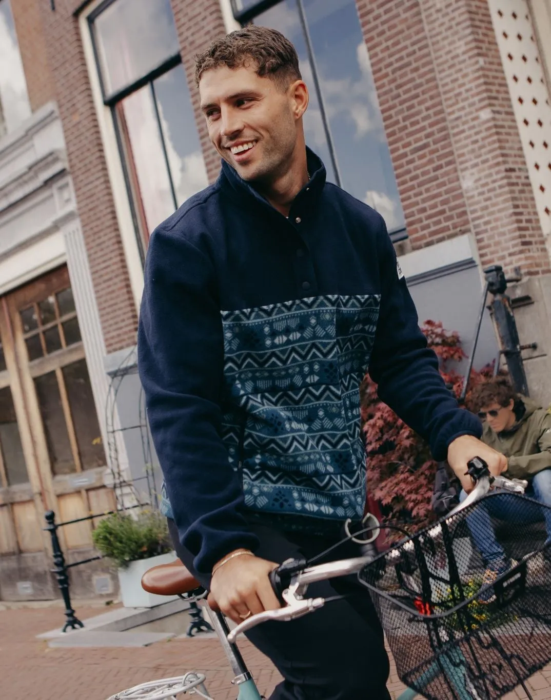 Half Snap Polar Fleece in Aztec Print sold by Gym+Coffee