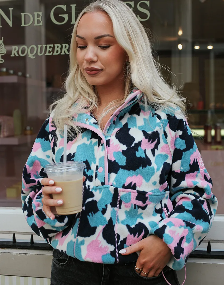 Snap Polar Fleece in Light Pop Print sold by Gym+Coffee