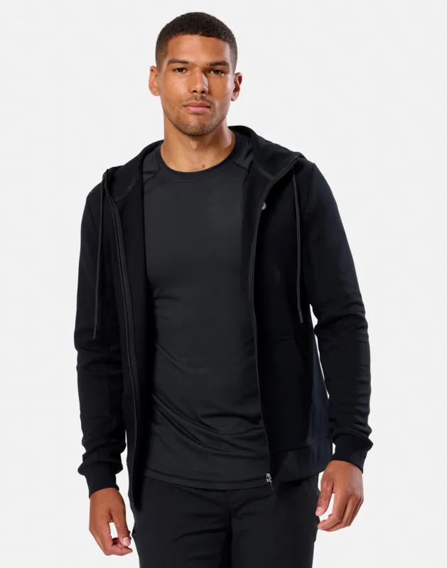 Relentless Full Zip Hoodie in Black made by Gym+Coffee