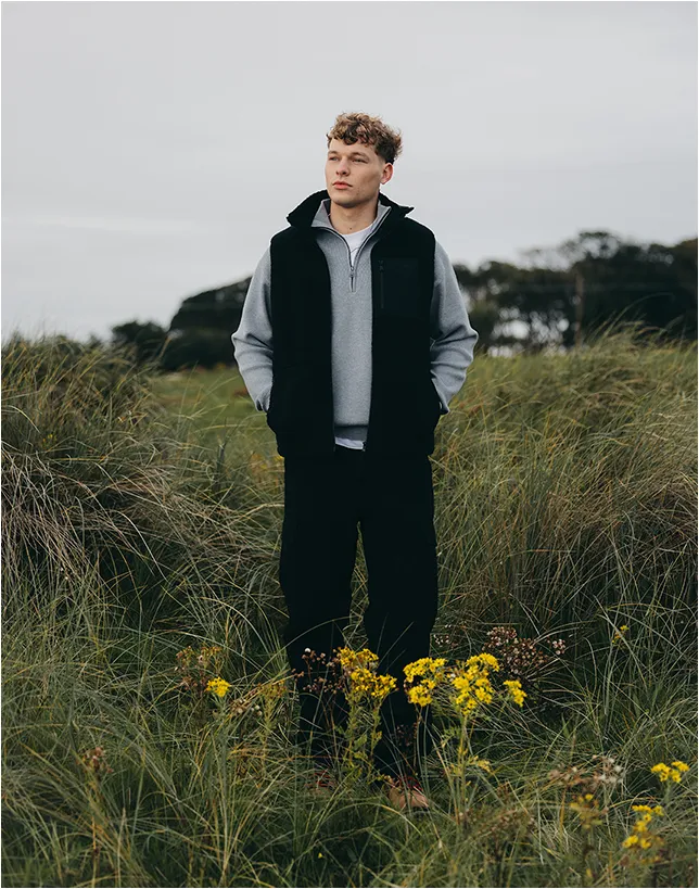 Industry Fleece Gilet in Black sold by Gym+Coffee product image thumbnail 5