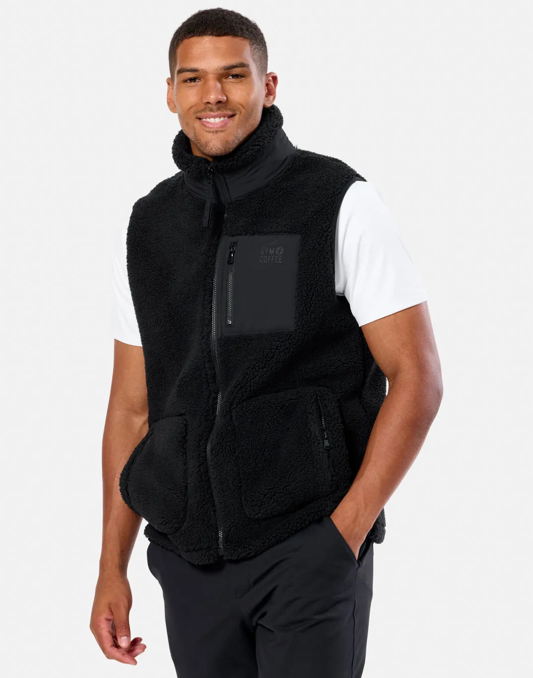 Industry Fleece Gilet in Black sold by Gym+Coffee product image thumbnail 2