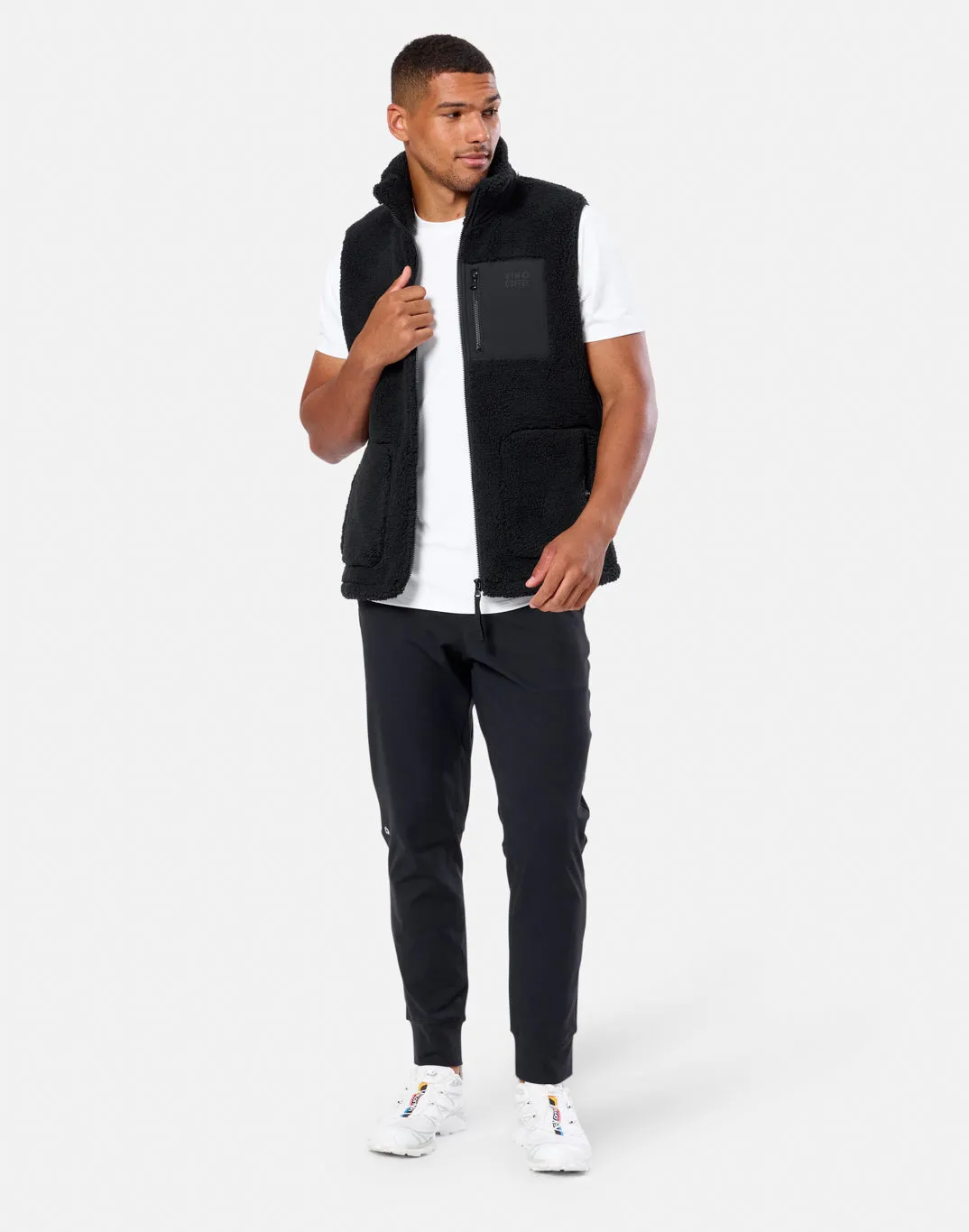 Industry Fleece Gilet in Black sold by Gym+Coffee product image thumbnail 3