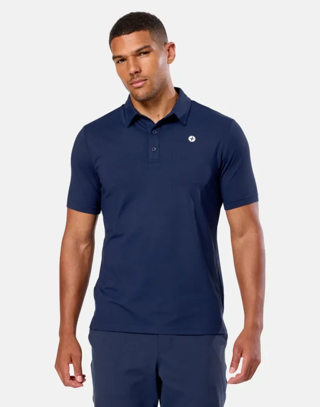 Coffee Polo Tee in Twilight Navy sold by Gym+Coffee
