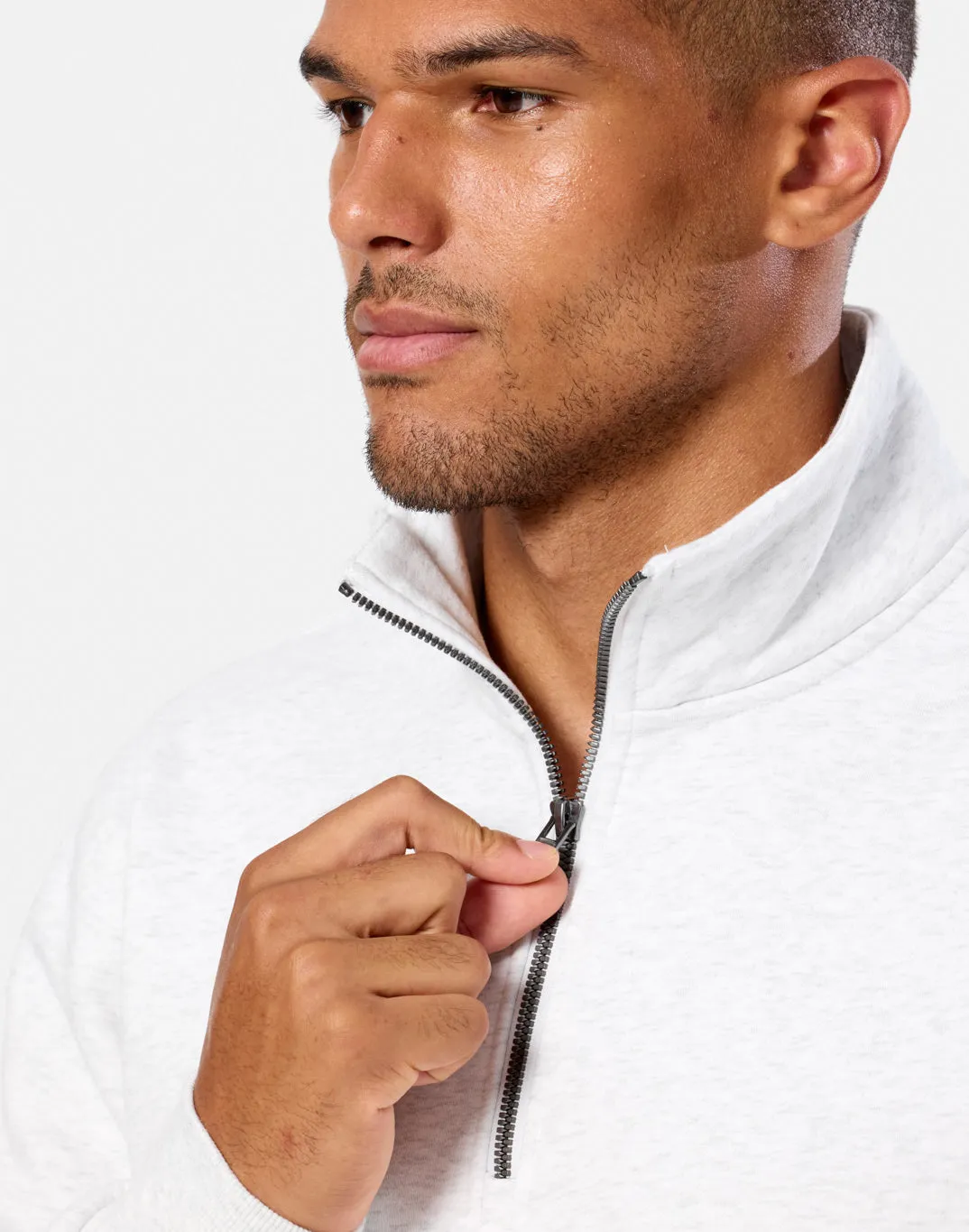 Clubhouse Quarter Zip in White Marl sold by Gym+Coffee product image thumbnail 2