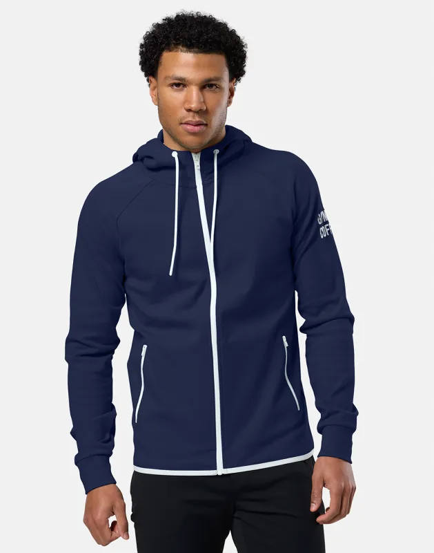 Chill Zip Hoodie in Twilight Navy sold by Gym+Coffee