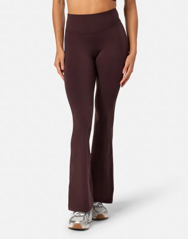 Soft-Motion Flare Legging in Mocha Bean sold by Gym+Coffee