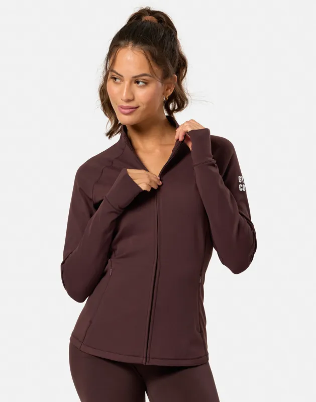 Relentless Full Zip in Mocha Bean sold by Gym+Coffee