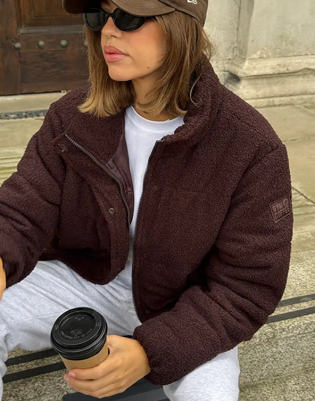 Cloud Puffer Jacket in Mocha Bean sold by Gym+Coffee