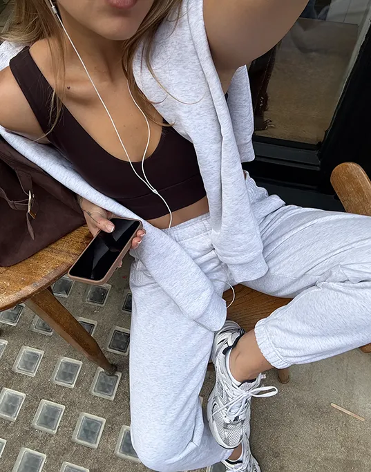 Cascade Joggers in White Marl sold by Gym+Coffee product image thumbnail 5