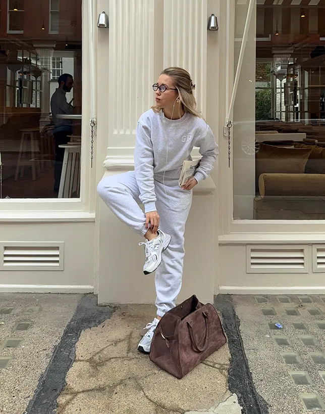 Cascade Joggers in White Marl sold by Gym+Coffee