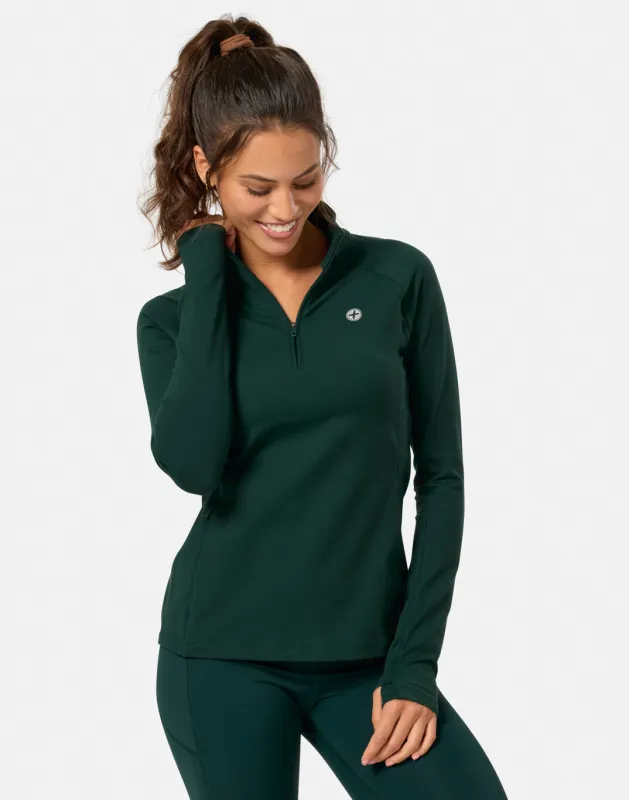 Relentless 1/4 Zip in Amazon Green sold by Gym+Coffee