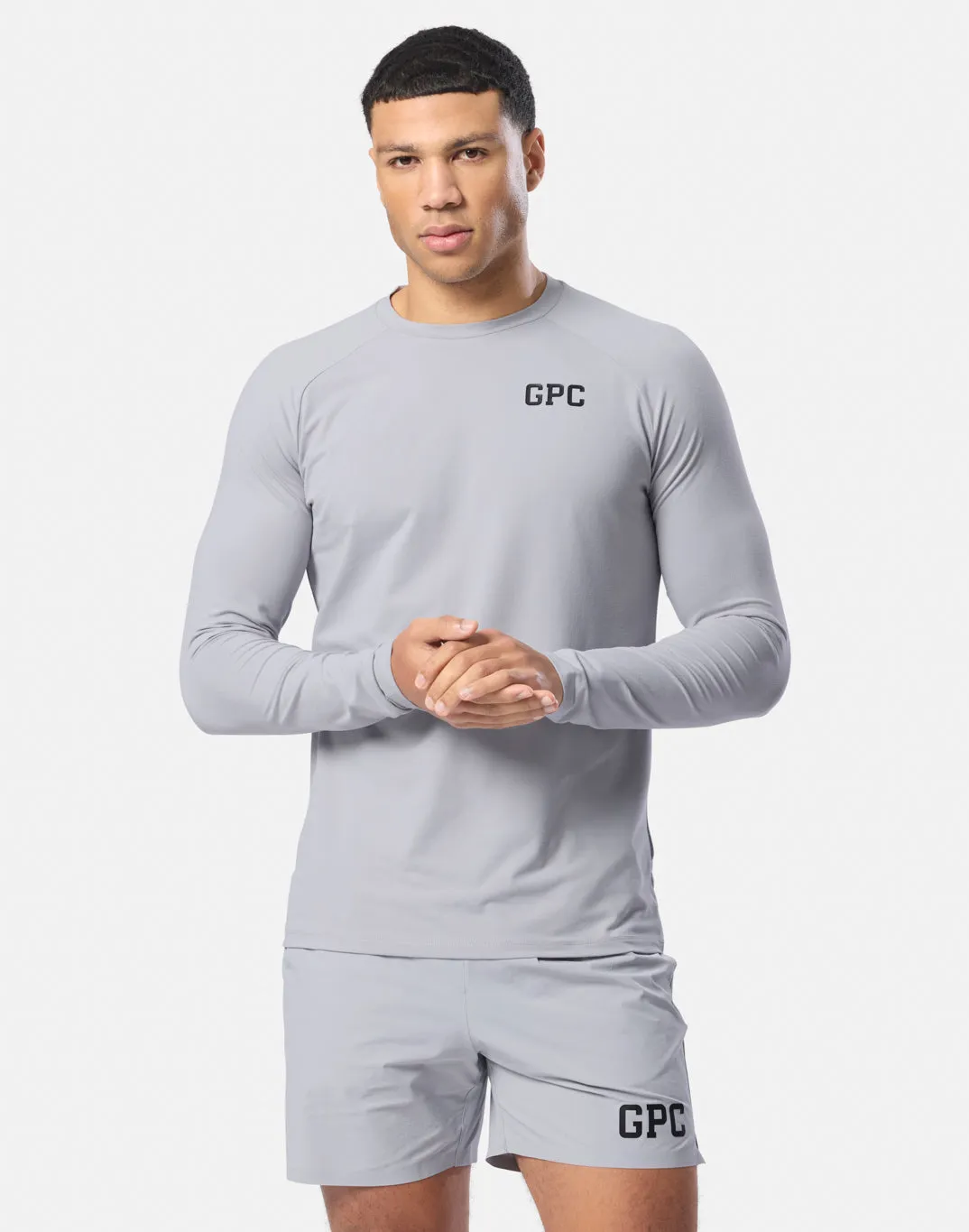 GPC Train Long Sleeve in Stone Grey sold by Gym+Coffee