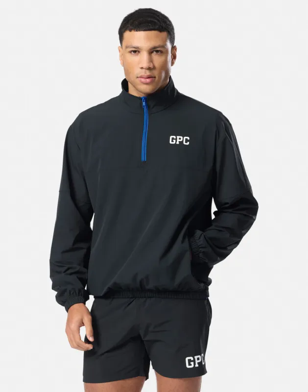 GPC Train Half Zip Jacket in Black made by Gym+Coffee